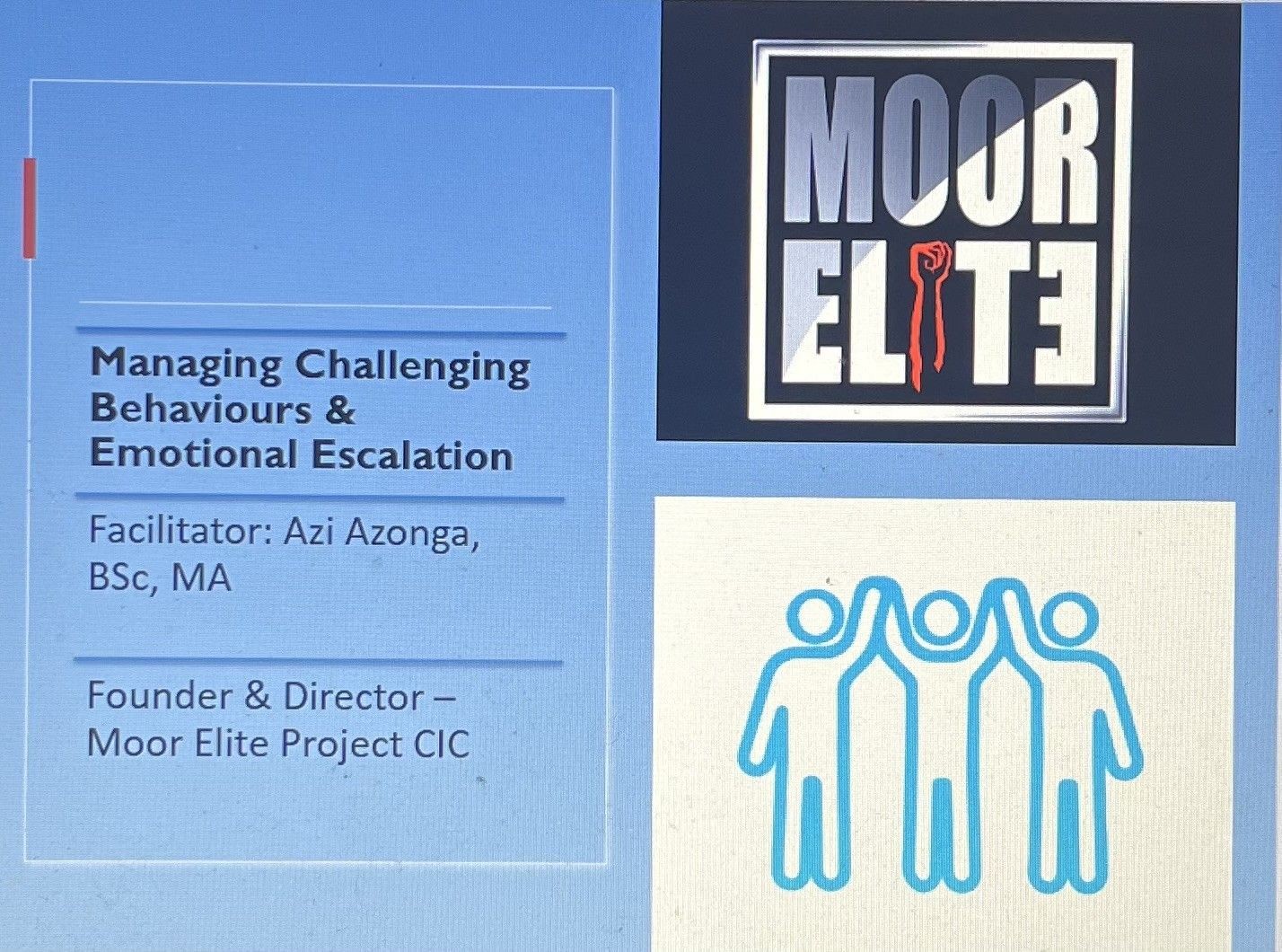 Managing Challenging Behaviours & Emotinal Escalation (Staff Training)